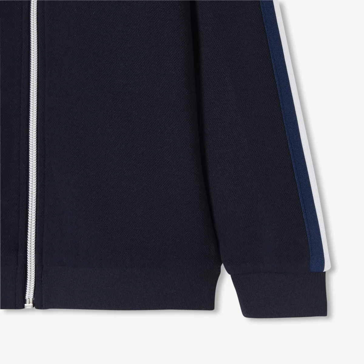 View 4 - Boy double-sided piqué zip-up sweatshirt