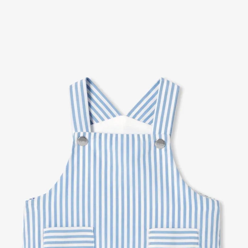 View 3 - Baby boy striped poplin overalls