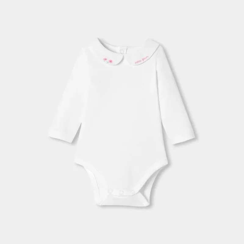 View 1 - Baby girl long-sleeved cotton bodysuit