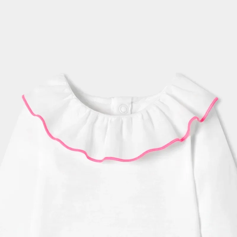 View 3 - Baby girl long-sleeved cotton bodysuit