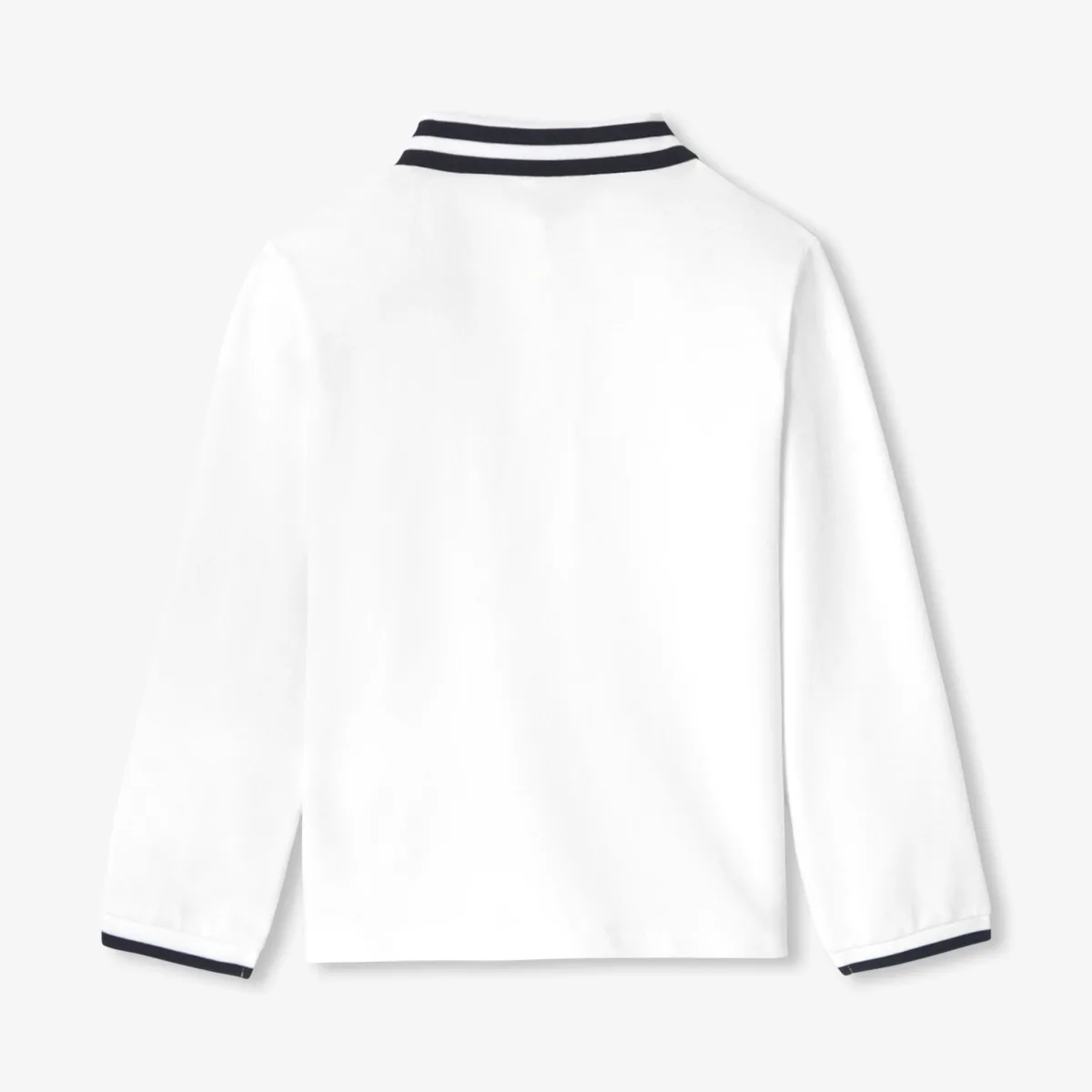 View 2 - Boy long-sleeved cotton polo shirt