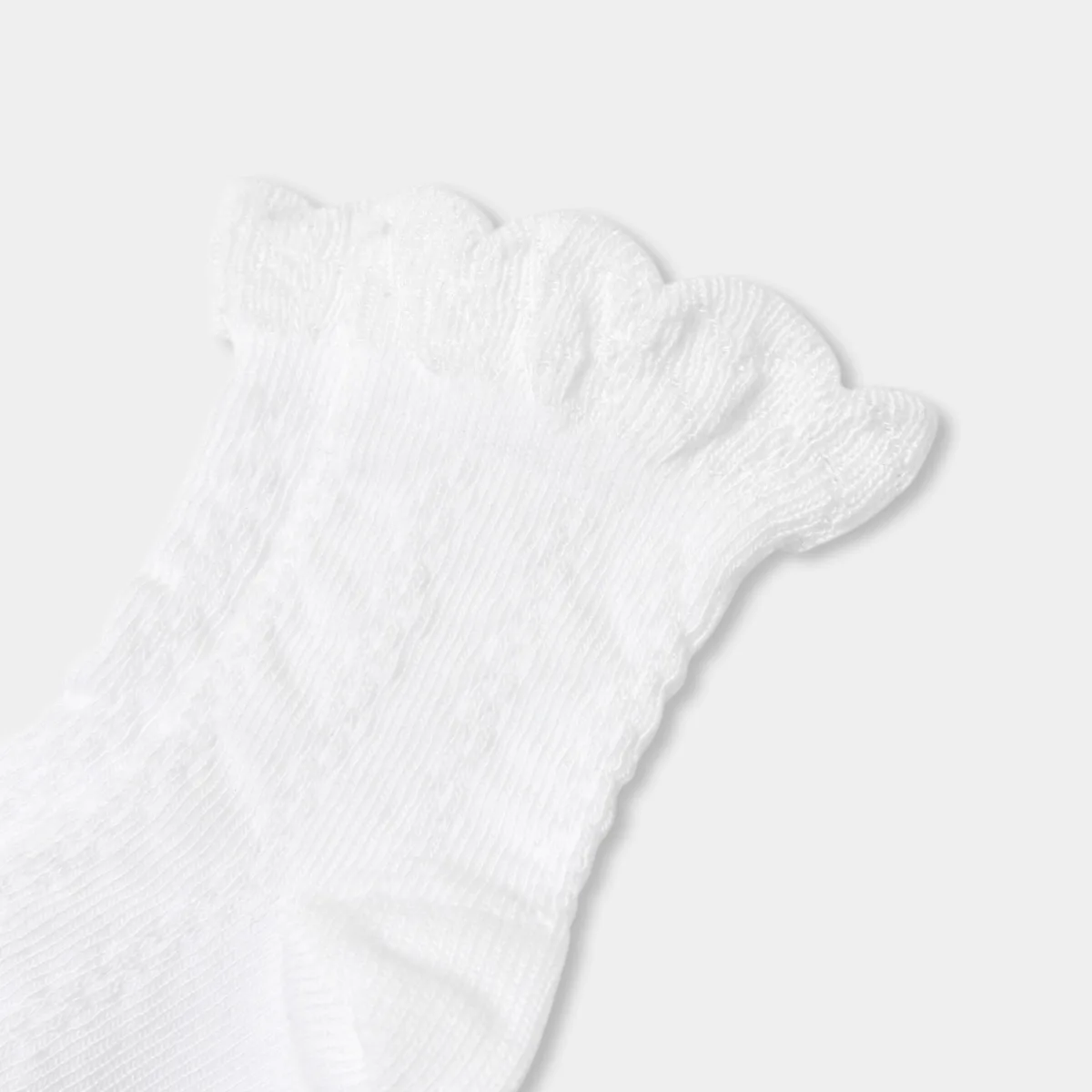 View 2 - Baby girl socks with scalloped cuffs