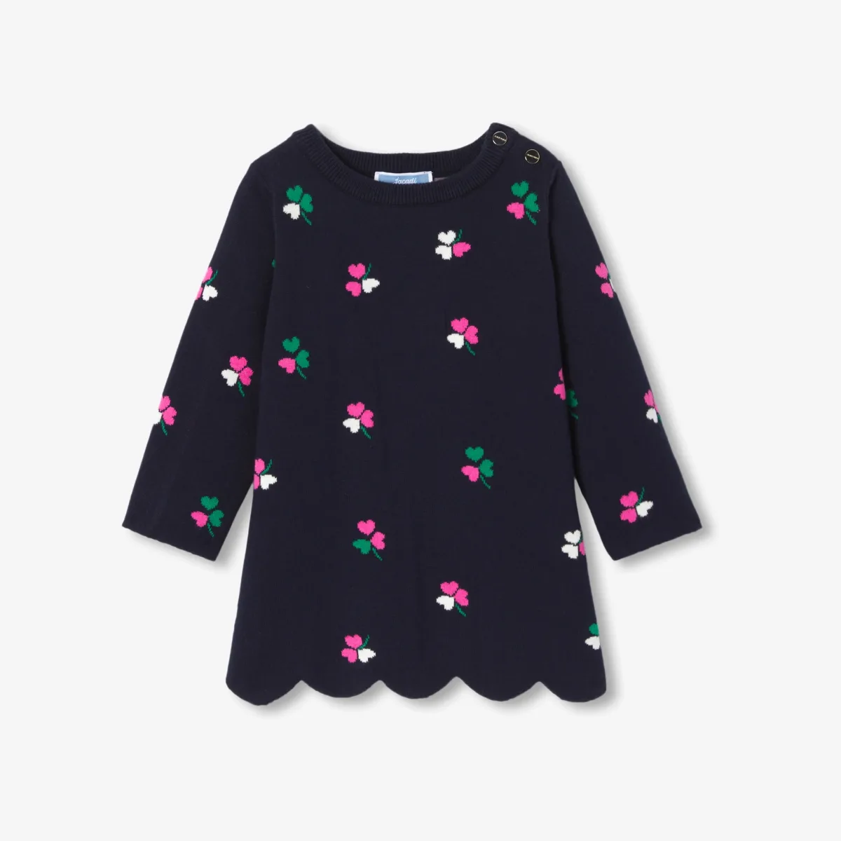 View 1 - Baby girl long-sleeved knitted dress