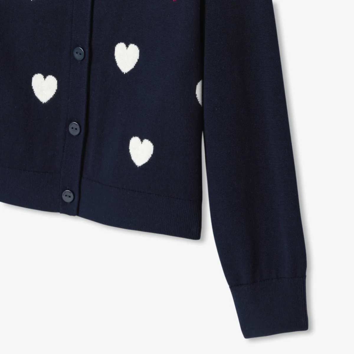 View 4 - Girl heart jacquard cardigan