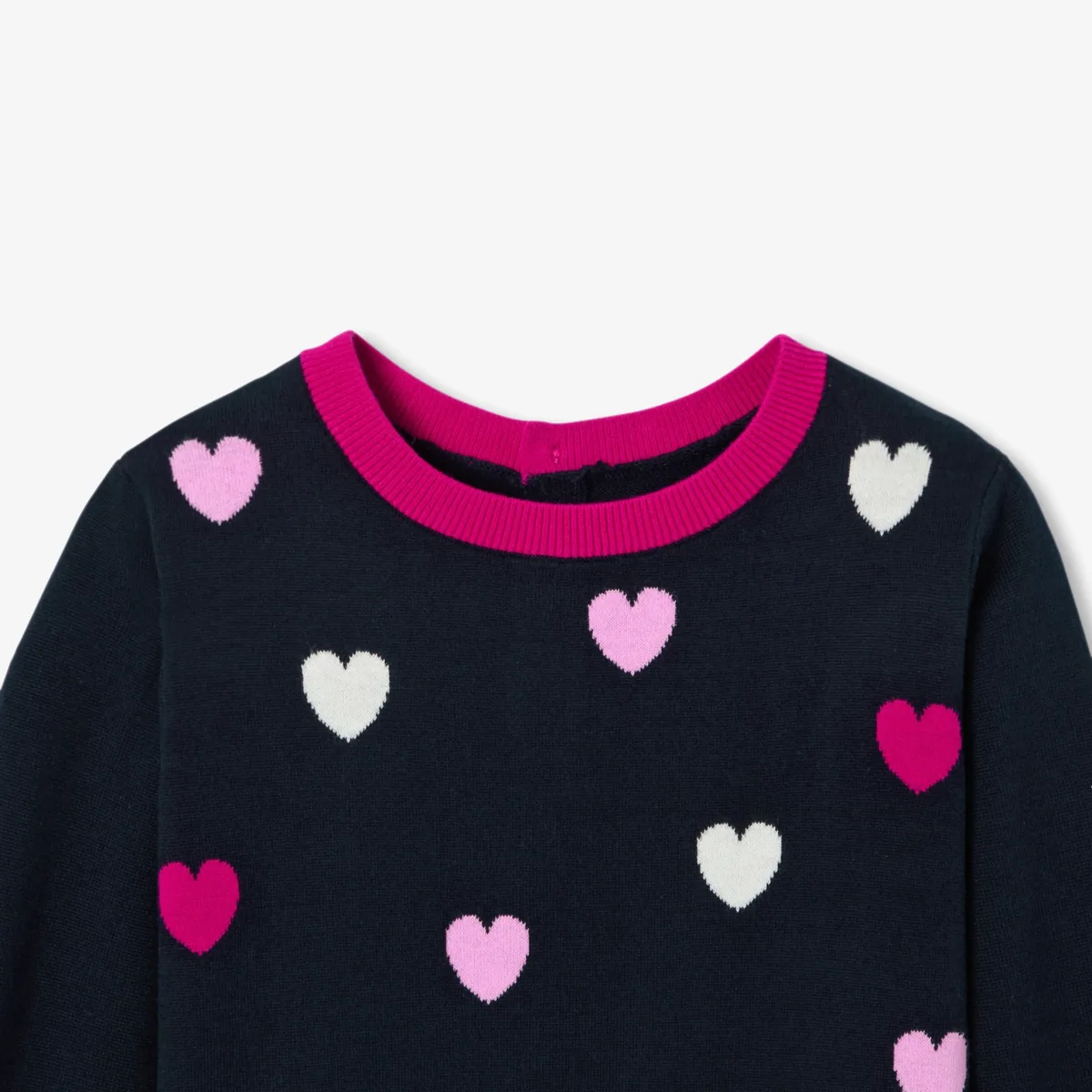 View 3 - Girl heart jacquard jumper