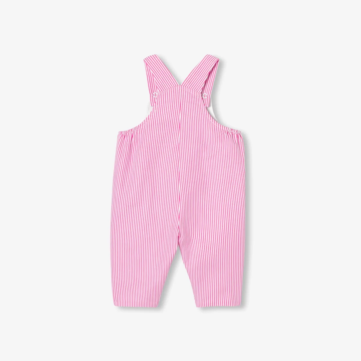 View 2 - Baby girl striped twill dungarees