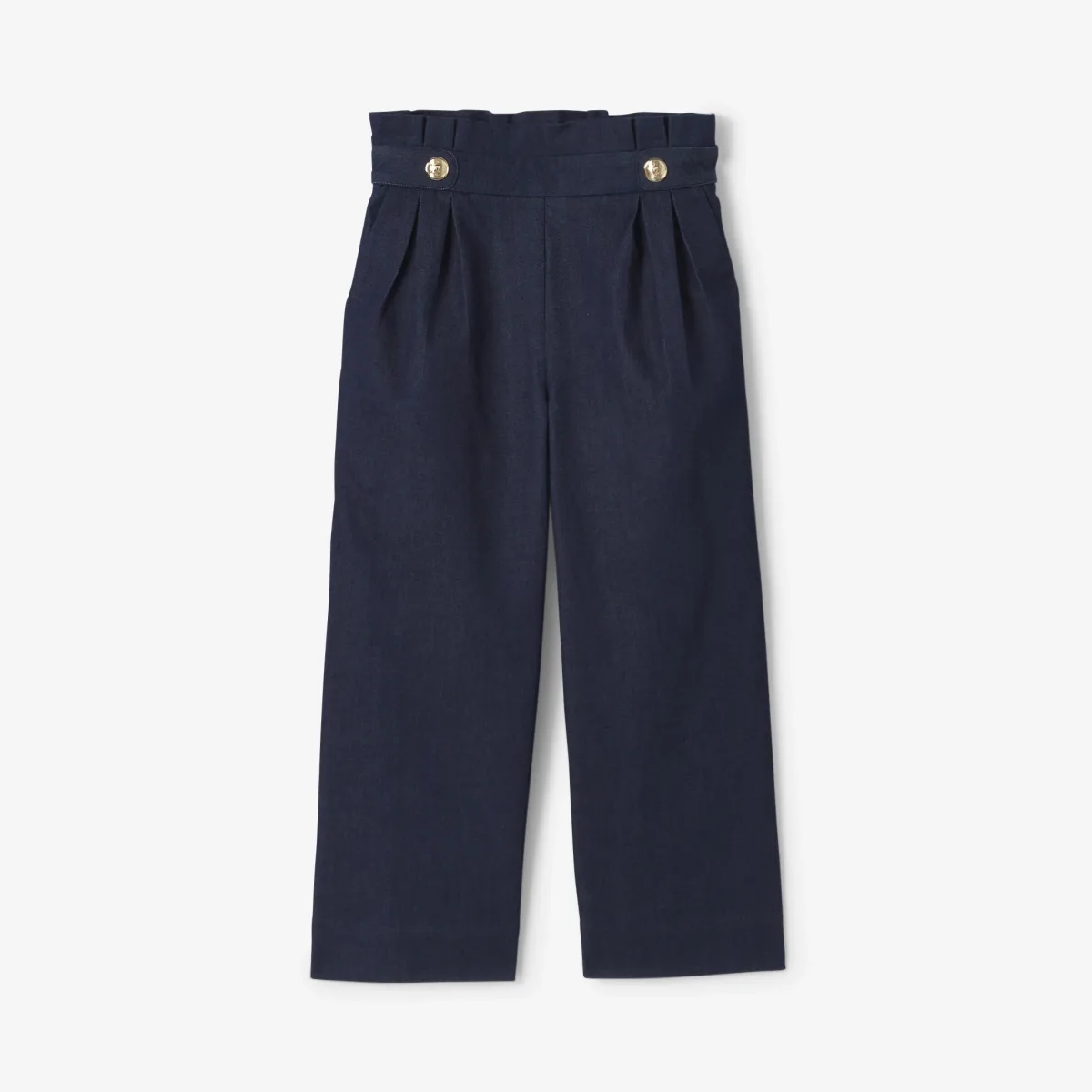 View 1 - Girl wide-leg jeans in raw denim