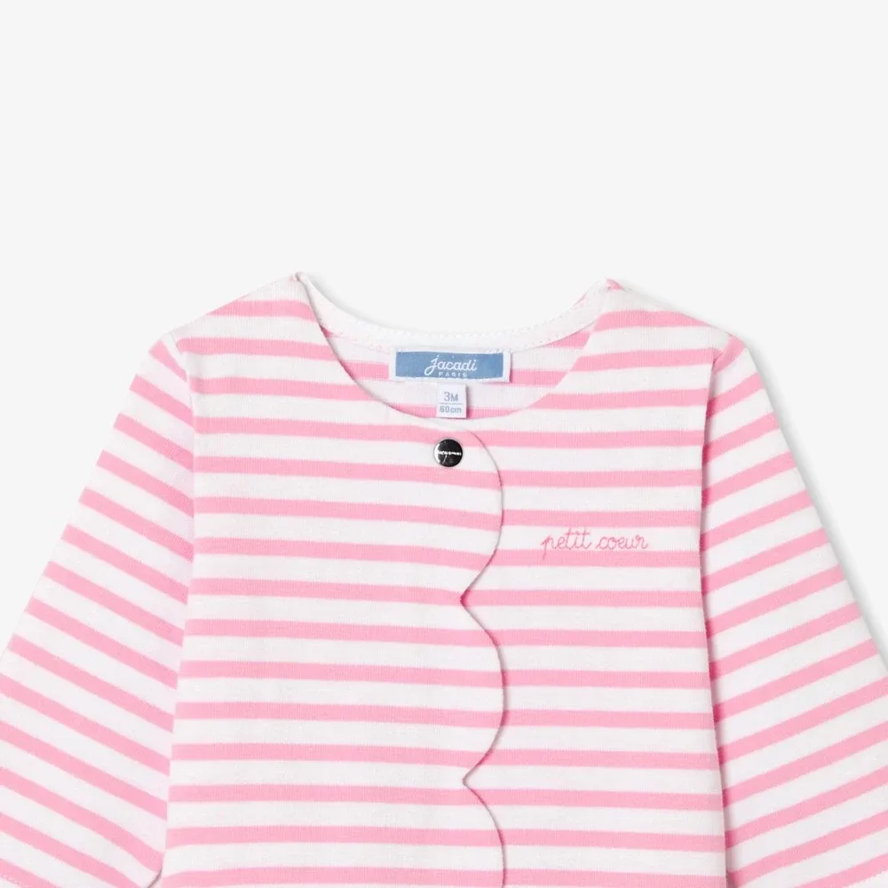 View 3 - Baby girl jumpsuit in striped jersey